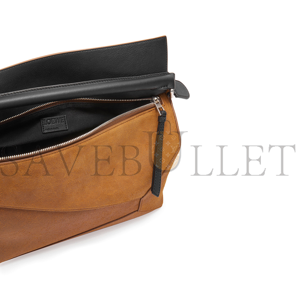 LOEWE LARGE PUZZLE BAG IN PRESSED SUEDE B510P00X03 (33*21.5*14.7cm)